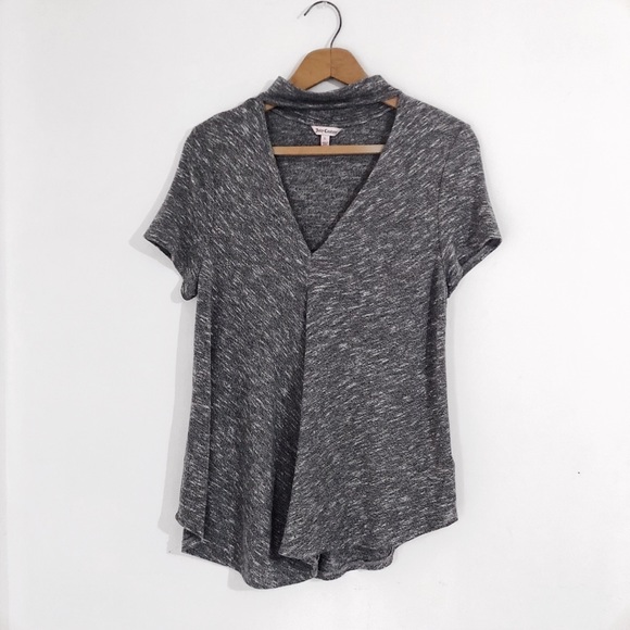 Juicy Couture Tops - Juicy Couture V Neck Choker Tee Heather Gray